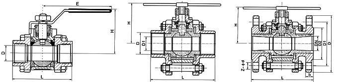 Q11H-16C Q11H-16P Q11H-16R Q11H-64C 三鍛式硬密封球閥