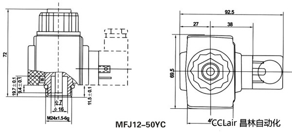 油研型液壓閥用電磁鐵線圈，MFJ12-YC交流濕式閥用電磁鐵,MFZ12-YC直流濕式閥用電磁鐵,比例電磁鐵